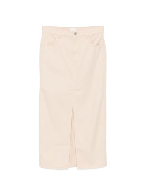 Isabel Marant Faharia front-slit logo-patch midi skirt