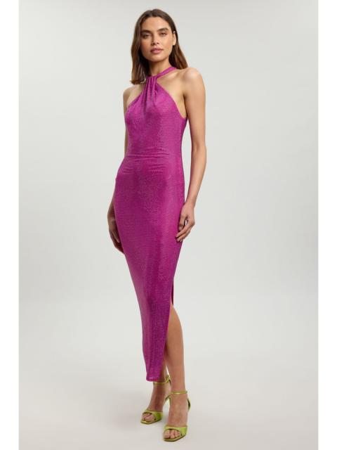 KAREN MILLEN Petite Crystal Embellished Tie Detail Halter Neck Maxi Dress