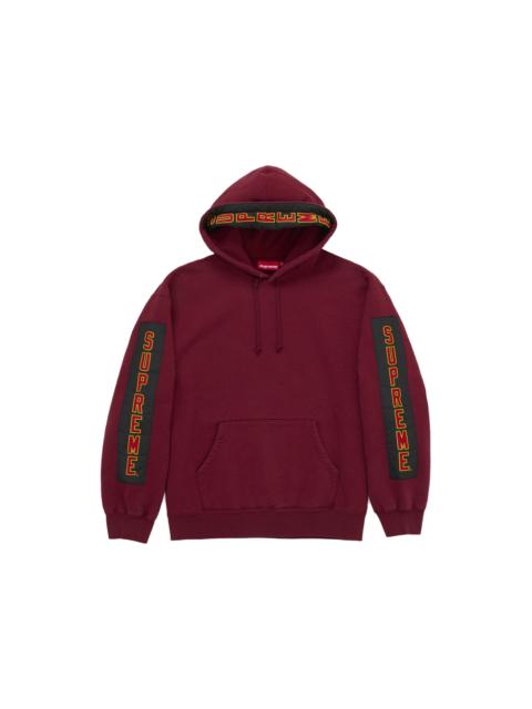 Supreme Woven Patches Hooded Sweatshirt Dark Red