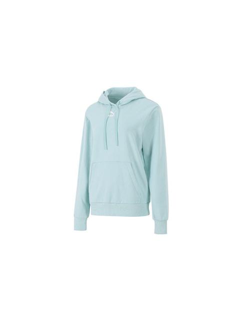 (WMNS) PUMA Hoody Logo Pattern Printing Sports Drawstring Hoodie Light Blue 534417-76