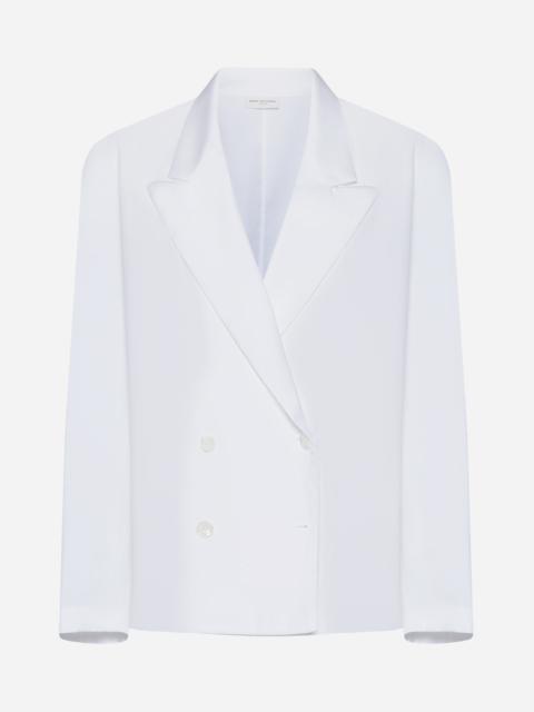 Double-breasted cotton blazer