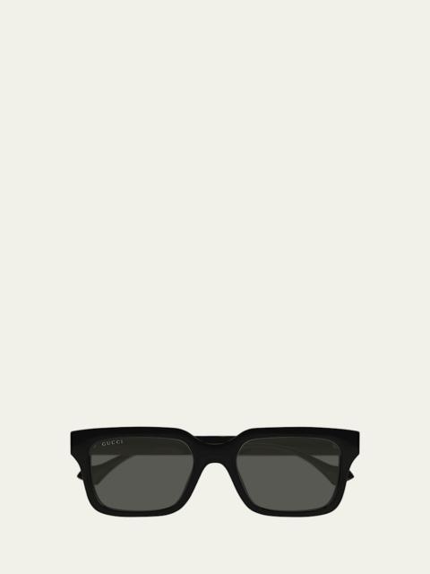 GUCCI Men's Transparent Rectangle Sunglasses