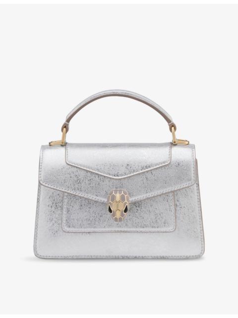 BVLGARI Serpenti Forever mini stud-embellished leather top-handle bag