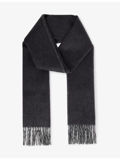 Johnstons of Elgin Fringe-edged reversible cashmere scarf