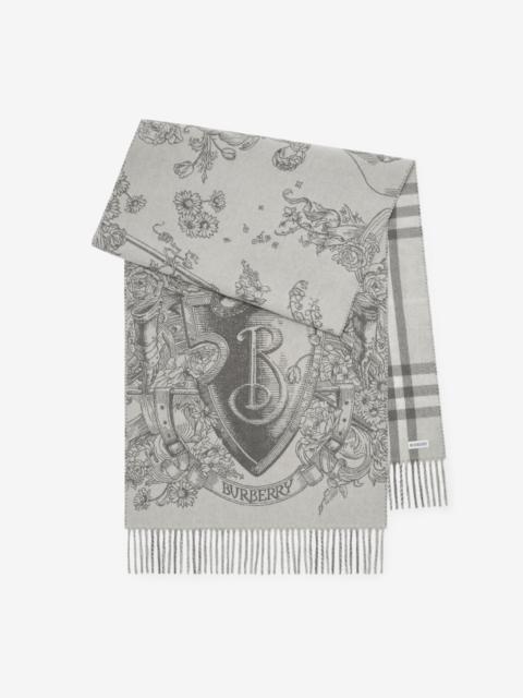 Burberry Reversible Etched Knight Cashmere Scarf
