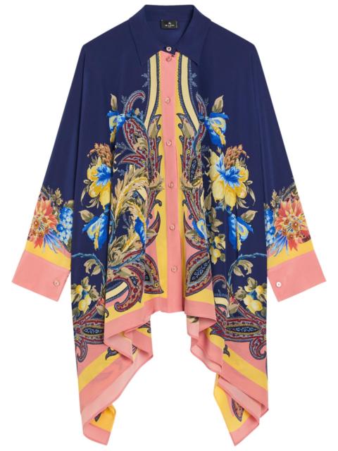 Etro Etro Printed Asymmetric Silk Shirt