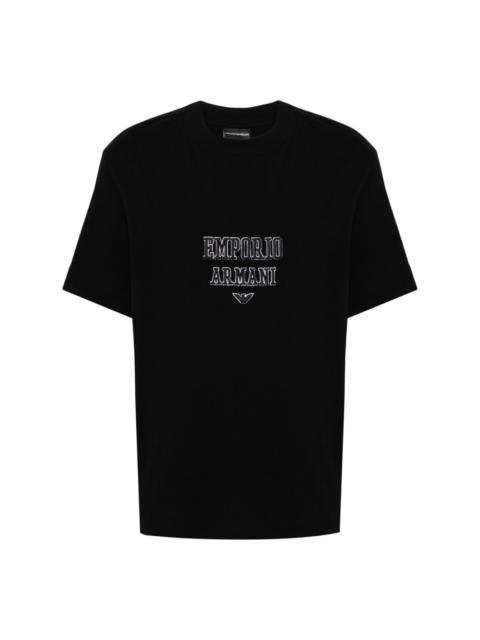 EMPORIO ARMANI logo-embroidered T-shirt