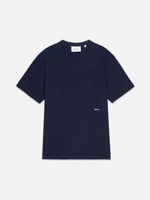 Jacquard Relaxed Tee in Dark Navy
