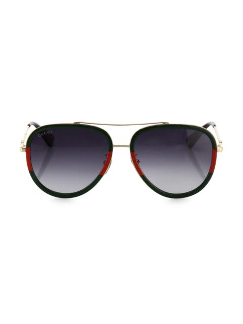 GUCCI Aviator 금속 선글라스