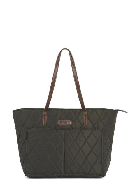 Barbour Barbour Diamond Quilted Nylon Tote Bag in Olive at Nordstrom