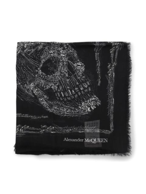 Alexander McQueen black skull scarf