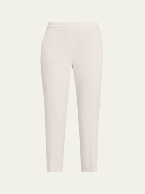 Theory Treeca Good Linen Cropped Pull-On Ankle Pants