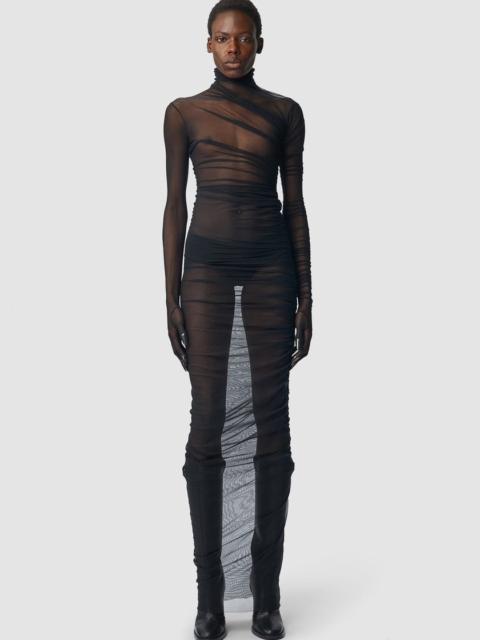 Ann Demeulemeester Patty Long Draped Dress With Gloved Sleeves