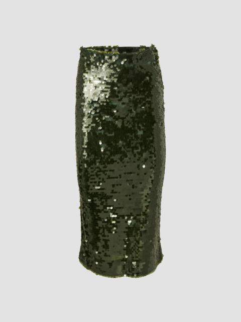 CAROLINA HERRERA Women's Sequined Knit Pencil Skirt - Forest Green