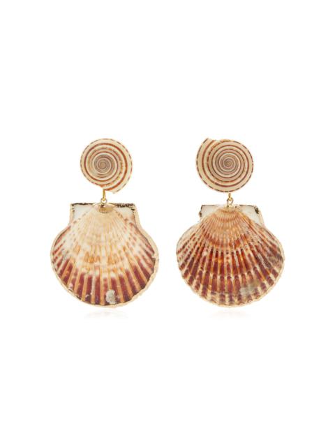 Jennifer Behr Roma Gold-Plated Brass Seashell Earrings multi