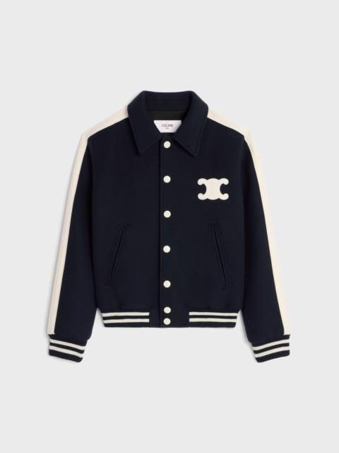 CELINE triomphe teddy jacket in double face cashmere