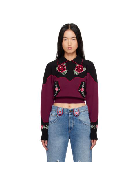 Molly Goddard Burgundy & Black Natasha Sweater