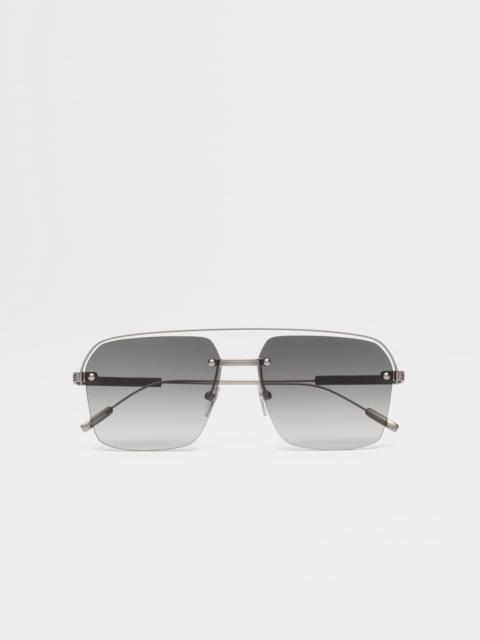 ZEGNA LIGHT RUTHENIUM METAL SUNGLASSES