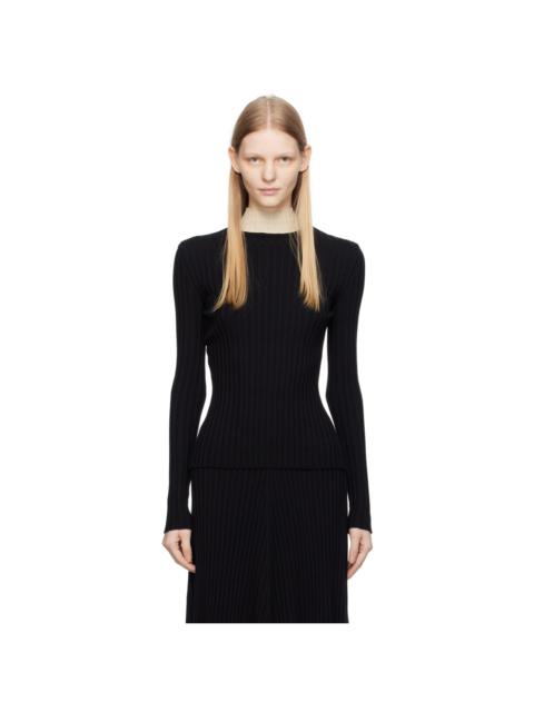 BEVZA Black Colorblocked Turtleneck