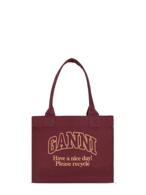 RED LARGE CANVAS TOTE BAG
