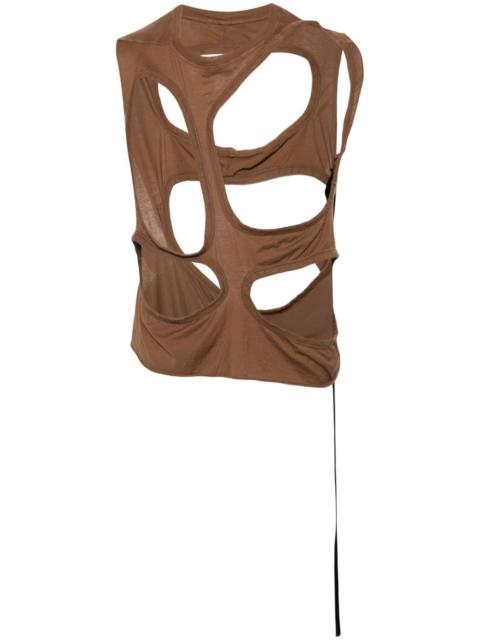 Rick Owens DRKSHDW cut-out organic cotton tank top