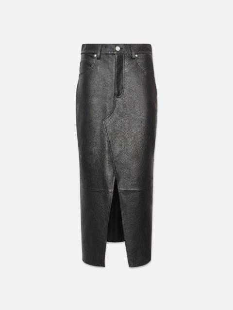 FRAME The Leather Midaxi Skirt in Black