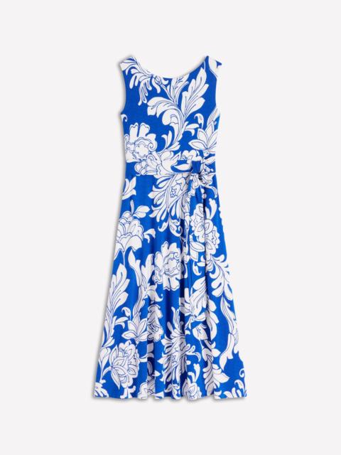 BODEN Tamsin Jersey Midi Dress-Blue, Botanical Flourish Mono