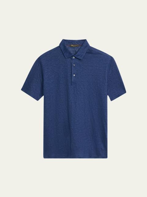 Loro Piana Men's Linen Jersey Dublon Polo Shirt