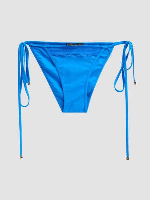 KIKI DE MONTPARNASSE Women's Inset Lace String Bikini Bottom - Blue Francais