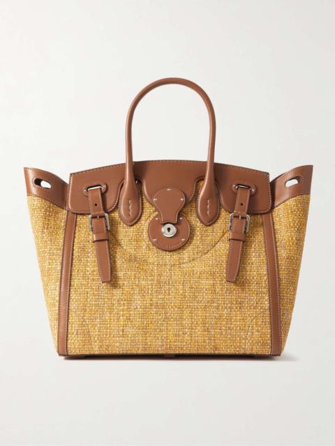 Soft Ricky 33 medium leather-trimmed woven cotton tote