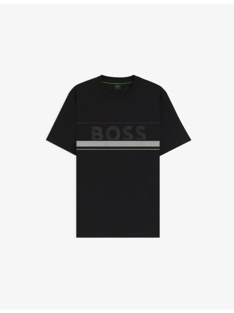 BOSS Brand-Print Short-Sleeve Cotton T-Shirt