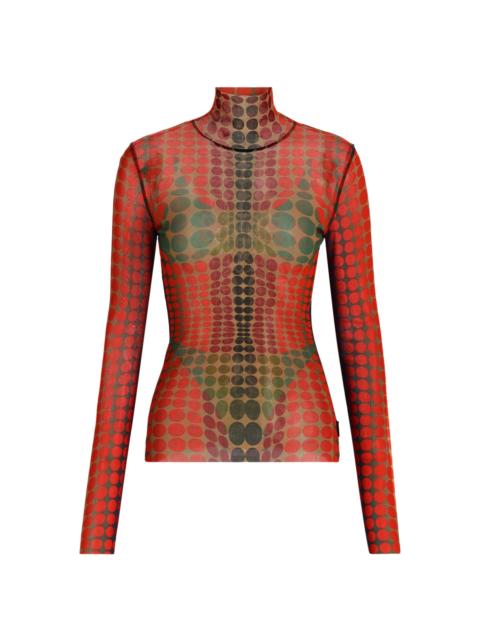 Jean Paul Gaultier Women's Iconic Prints: The Dots Long-Sleeve Top - Purple Orange Green