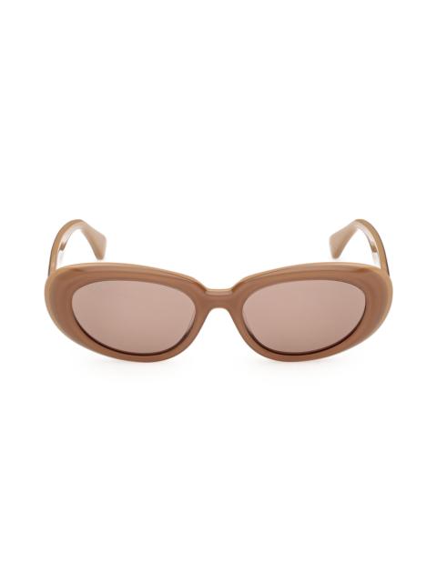 Max Mara Women's 53MM Oval Sunglasses - Caramel