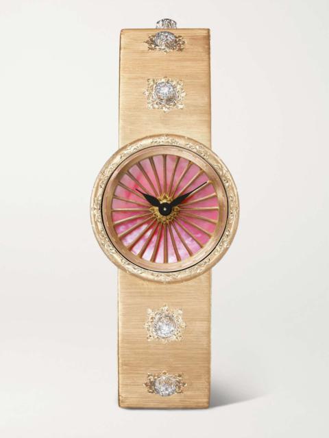 Buccellati Macri 24mm 18-karat gold, mother-of-pearl and diamond watch