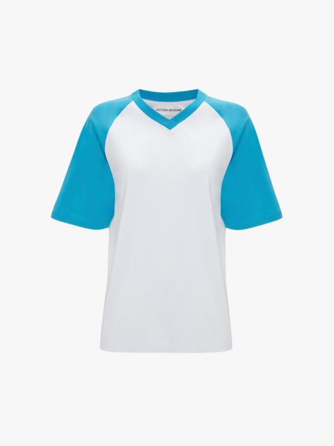Victoria Beckham Exclusive Football T-Shirt In Blue
