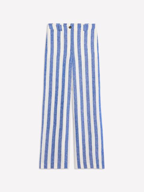 BODEN Westbourne Linen Pants-Bright Blue Stripe