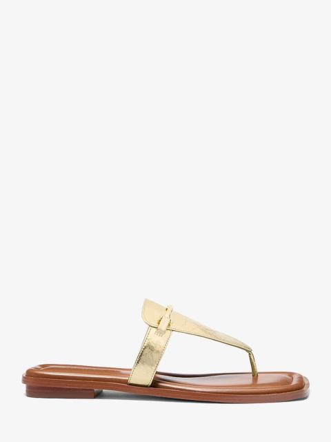 MICHAEL KORS Lena Metallic Leather T-Strap Sandal