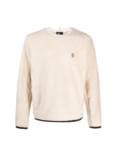 logo-patch fleece-texture sweatshirt