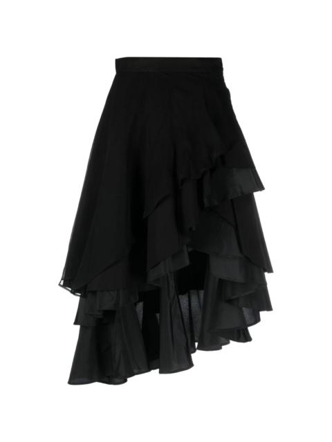 Yohji Yamamoto asymmetric flared-ruffle skirt