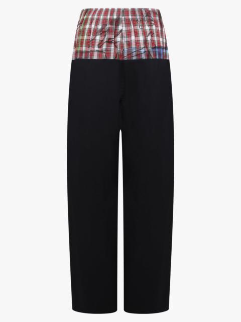 Vivienne Westwood KUNG FU TROUSER WITH CHECK ELASTIC WAIST | BLACK/RED/WHITE