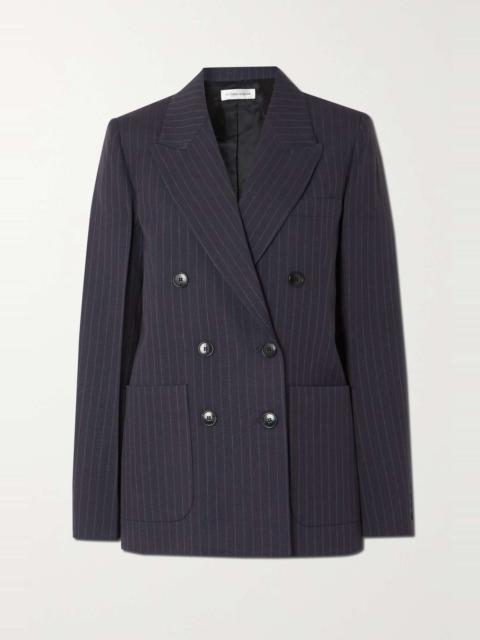 Victoria Beckham Double-breasted pinstriped woven blazer