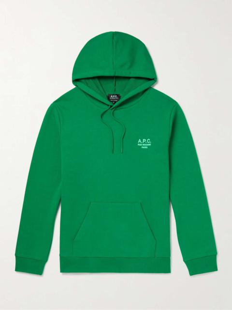 Marvin Logo-Embroidered Cotton-Jersey Hoodie