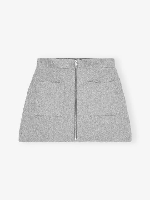 GANNI SILVER SPARKLE MINI SKIRT