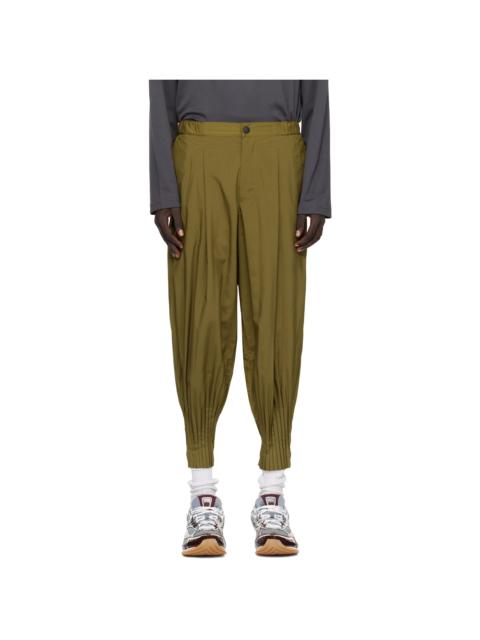 ISSEY MIYAKE Khaki Cascade Trousers