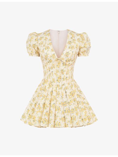 House of CB Imani Floral-Print Stretch-Cotton Mini Dress