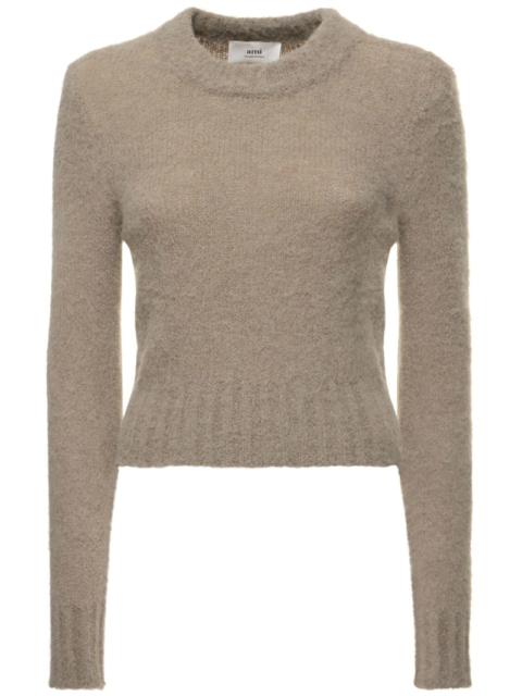 Brushed alpaca blend crewneck sweater