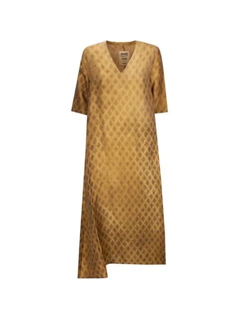 UMA WANG Apostle V-neck patterned midi dress