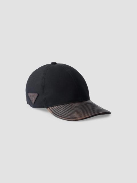 Prada Men's Technical Cotton and Leather Baseball Cap - Black