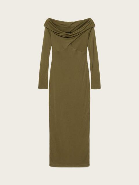 ALLSAINTS DELTA BODYCON JERSEY MIDI DRESS