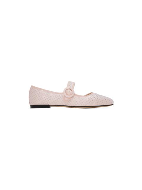 Pink Georgia Square-Toe Mary Jane Ballerina Flats